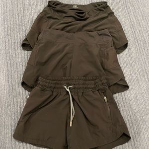 Three pairs Girls Athleta Shorts size Large 10-12